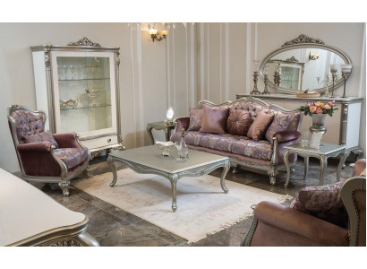 Sofa set 3+2+1 seater coffee table side table armchair set 6 pieces. Baroque