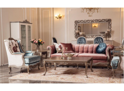 Sofa set Klasická sofa Nastavit kavárnu 2x křeslo Luxusní set 4 díly.