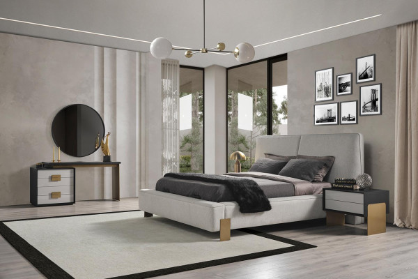 Ložnice set postel 2x noční stolky toaletní stolek Luxus nový 5ks
