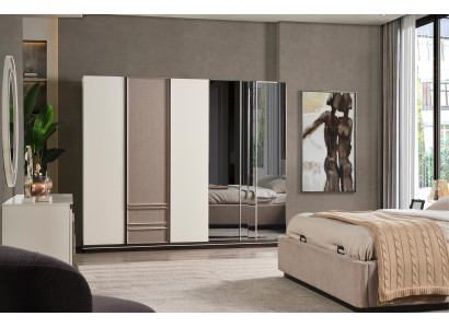 Ložnice, sada postelí 2x noční stolky, šatní skříň, luxusní, nová, 4dílná.