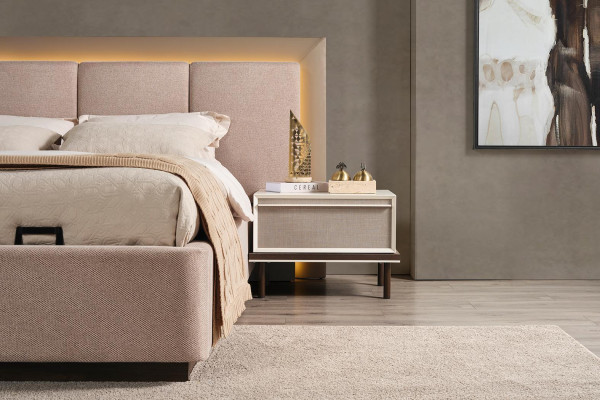 Ložnice Nastavení Postel 2x Noční stolky Toaletní stůl Luxusní nový 5dílný design