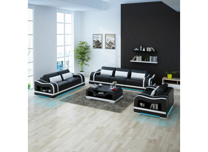 Kůžená pohovka sedací souprava 3+2+1 Design moderní gelsení garnitury G8030D