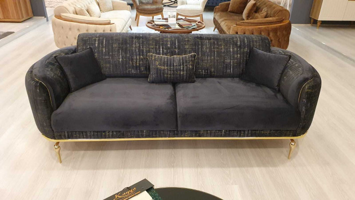 Luxus Sofa 3 Sitzer Wohnzimmer Blau Modernes Sofa Dreisitzer Möbel