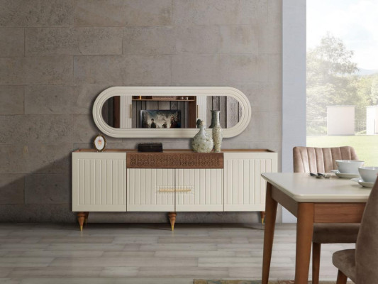 Komplettes Wohnzimmer Set + Esszimmer Garnitur Tisch Regal Kommode 6tlg.