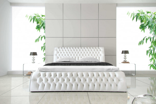 Chesterfield postel polstrového designu Dvoulůžkové hotelové postele 180x200 ložnice kůže