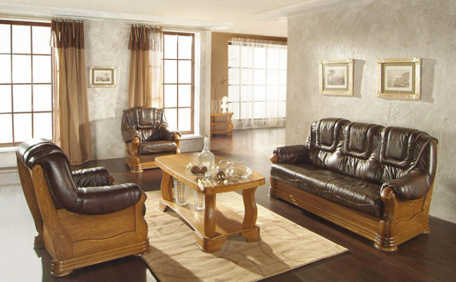 Obývací pokoj kůží couch Sofa set 3 + 2 míst a křeslo Couch sedadlo polštář