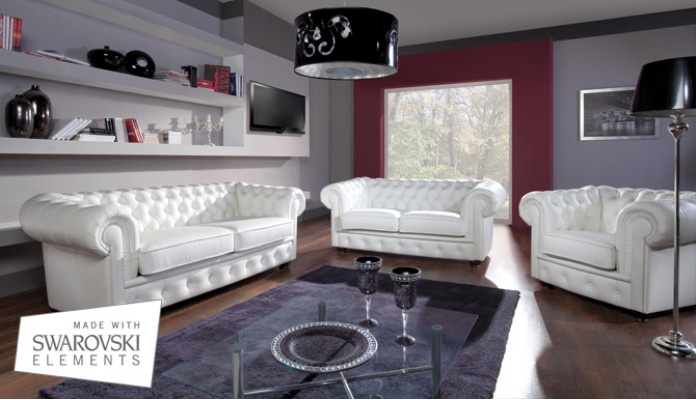 Sedací souprava 3místná Chesterfield design Relax Sofas čalouněné moderní pohovky.