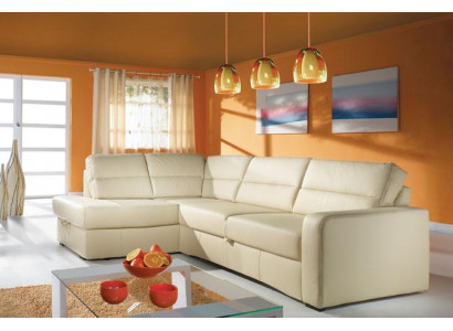 Ecksofa Obývací souprava Eck 100 % kůže Pohovka Sedací souprava Moderní.