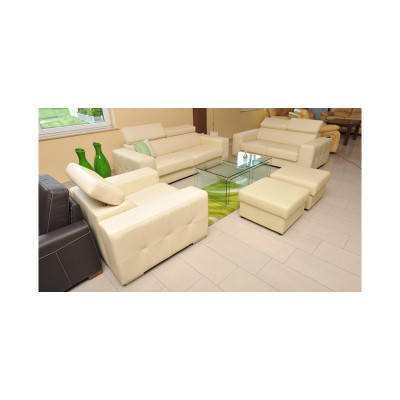 Sofa 2 místná designová pohovka čalouněná kůží Relax moderní dvoumístná.