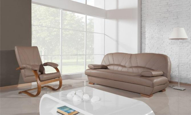 Sofa 3místná designová sedací souprava Kožené moderní relaxační sofa