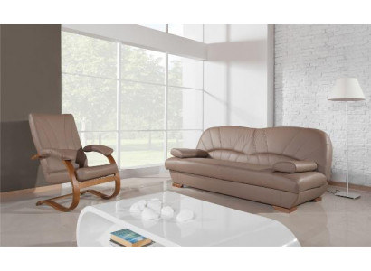 Sofa 3místná designová sedací souprava Kožené moderní relaxační sofa