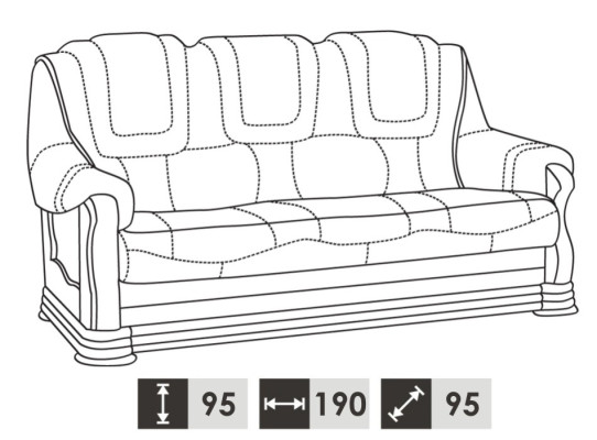 Klassische Dreisitzer Couch Couch Polster Sofa 3 Sitzer Leder Couchen