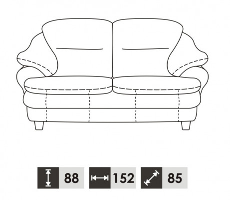 Sofa 2 Sitzer Design Pohovky, potahované křesla Kožené Relaxační Dekorace Moderní Sedadla