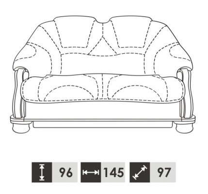 Sofa 2 Sitzersitz Klassische Wohnlandschaft Sofas Couchen Polster Zweisitzer