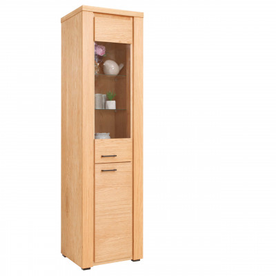 Vitrína Buk Komoda Dřevo Jednolůžkové Vitríny Skleněná skříň Skříně Skříň Nábytek