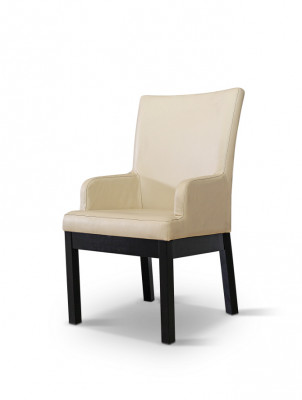 Design křeslo potah set 2x židle dřevo 100% kůže židle gastro jídelna
