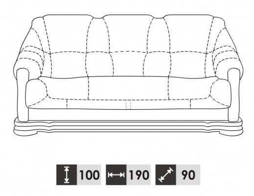 Sofa set 3+2 sedadla Klasická obývací sestava Pohovky Sedací Soupravy Nový
