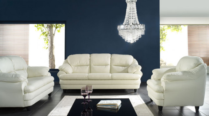Sofa souprava 3+2+1 místná sada designových pohovek čalouněných pohovek Relax kůže