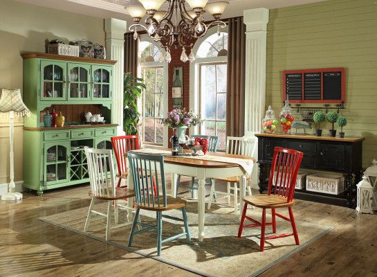 Luxus jídelní stůl 4 židle sestava jídelního pokoje Klasický stolek 7dílná sestava židlí