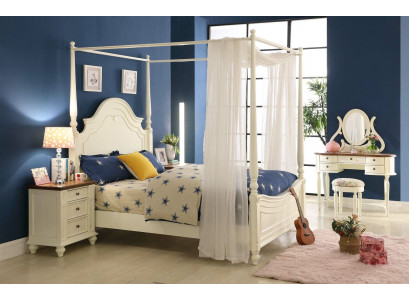 Himmelbett postel 3dílná sada ložnice postele 3dílná sada venkovský nábytek noční stolek