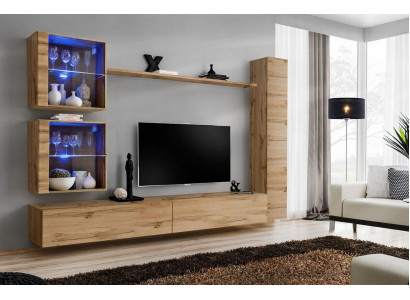 Braun stěnová jednotka nástěnná skříň designový TV stojan zařízení policový systém moderní.