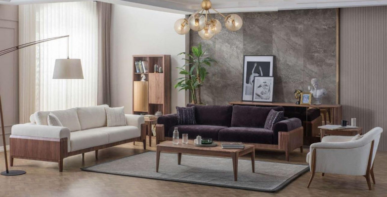 Vícebarevná sada sedacích souprav designer bílý 3válcový luxusní křeslo