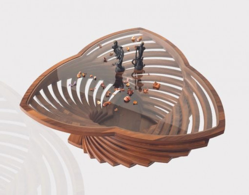 Moderní skleněný stůl od značky Braun, 2x kavový stůl, konferenční stolek, designový stolek