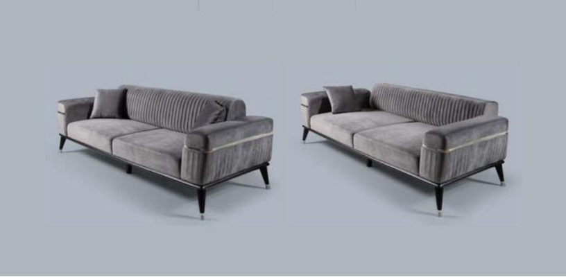 Luxus Wohnzimmer Couch Graue Couchen Sofa Möbel Grau Sofas Textil Einrichtung