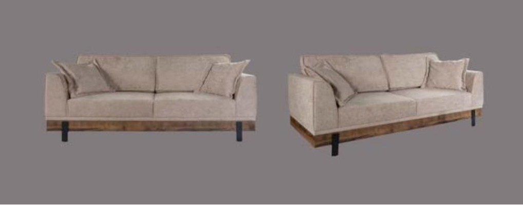 Obývací pokoj Pohovka 3místná Beige Textil Pohovky Nábytek