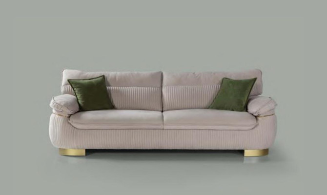 Moderní pohovky 3městné měkká pohovka Design čalounění obývací pokoj Beige