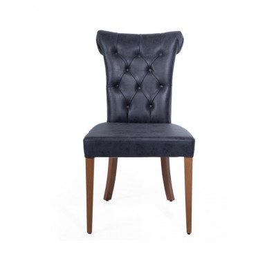 Art déco Černá Chesterfield křeslo sezení jídelní židle Designer křeslo jednolůžko