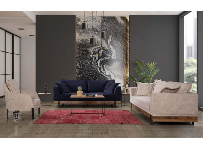 Sofa set 331 Sedací souprava Pohovky Pohovka Polštář Dřevo Gauč Textilie