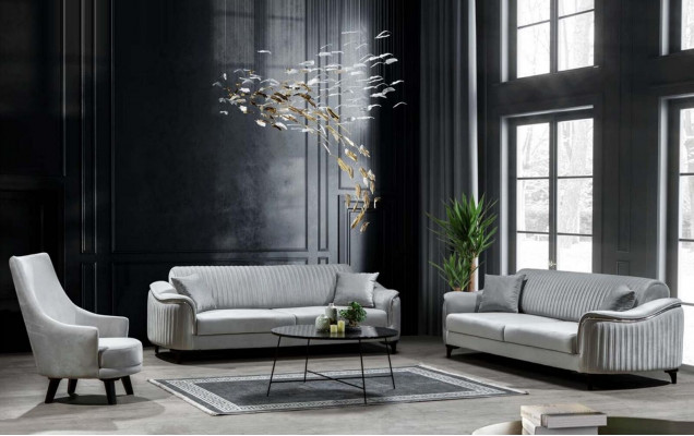 Sofa sada Luxus garnitura Sedací garnitura Sofy Křeslo 331 Míst na sedění Moderní 3 dílná