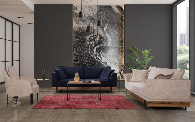 Moderní křeslo 1 místo obývací pokoj Tkanina Polyester Styl Barva Beige