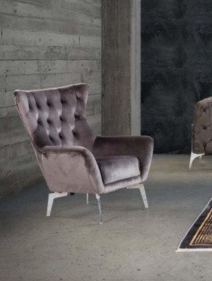 Luxus křeslo jednosedák, designový textilní materiál moderního vzhledu.