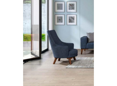 Luxus potahová textilní křeslo jednosedák modré barvy