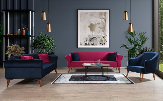 Moderner Sofa 3 Sitzer Textil Couch Dreisitzer Polster Möbel Stoff