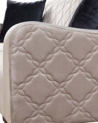 Beige třísedák Elegantní pohovka Obývací pokoj Sedací nábytek Samet