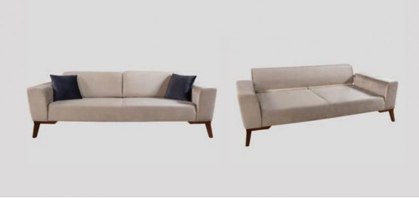 Obývací pokoj Pohovka Design Trojseda Moderní Pohovka Beige Nábytek Potah