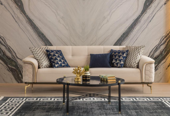 Třísedák 3M Sedací Soupravy Luxusní Sedací Soupravy Pro Obývací Pokoj Nábytek Závěsy Design