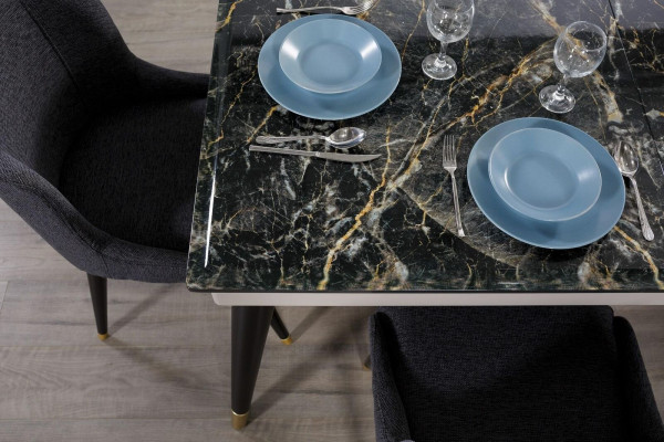 Luxus jídelní stůl design 4x židle jídelní sestava křesla set nábytek