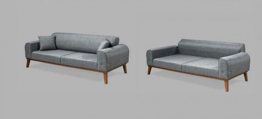 Sofa sestava 3+3+1 koženka Design Pohovka čalouněná Rozkládací pohovka Moderní Samet