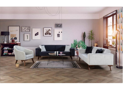Luxus sedací souprava třísedadlová 3+3+1 sedák textilní styl sofa křeslo