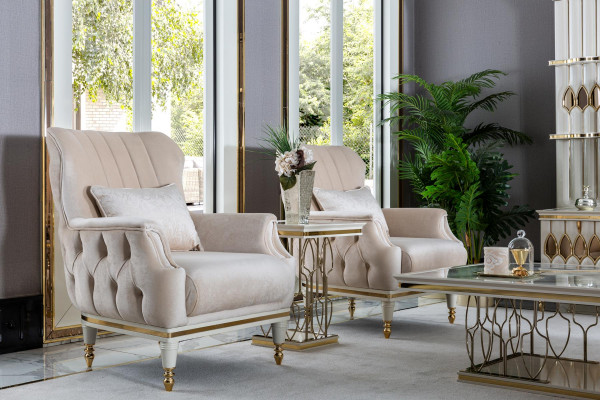 Přistavovací stůl Bílý Konferenční stůl Luxus Obývací pokoj Nábytek Kov Elegantní Moderní