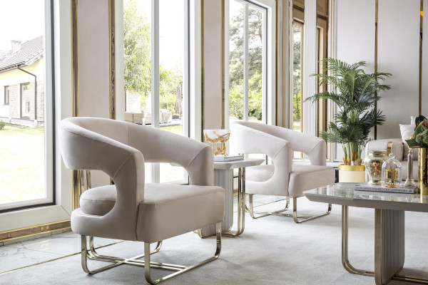 Beistelltisch Bílá Obývací pokoj Kov Sklo Nový Moderní Design Nábytek Luxus