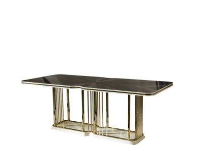 Jídelní stůl hnědý Luxus Stoly Jídelna Stůl Kov Elegantní Styl Moderní