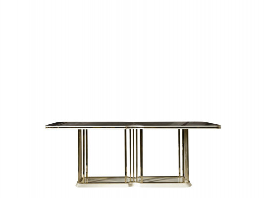 Jídelní stůl hnědý Luxus Stoly Jídelna Stůl Kov Elegantní Styl Moderní