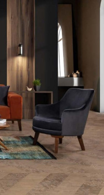 Design Wohnzimmer Sessel 1 Sitz Modernes Stoff Polyester Farbe Grau