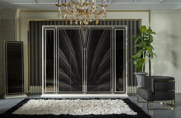 Zrcadlo šedá Elegantní design Styl Luxus Moderní Obývací pokoj Nové Kovové nábytek