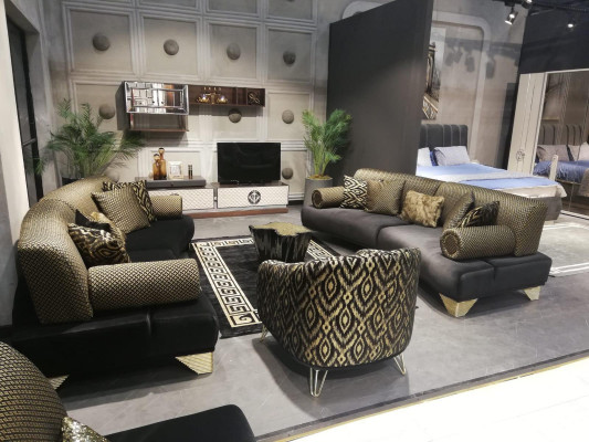 Sofa set Sofa Set Sofas Sofa Armchair Three-seater 3+3+1 Seat Fabric Group New